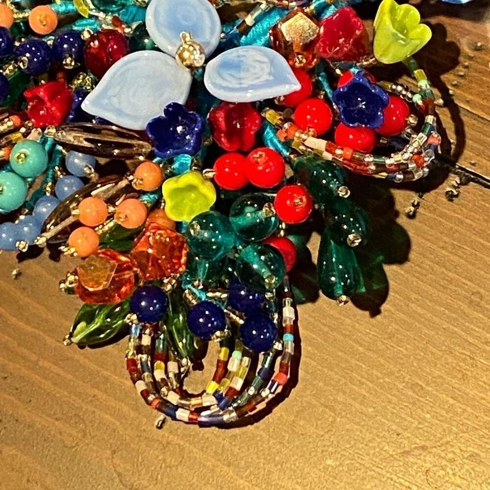 Garden Masterpiece Murano Glass Bib Necklace Valentina & Alessandra - Picture 5 of 8